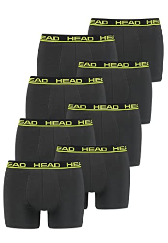 HEAD Herren Boxershorts Unterwäsche 8P (Phantom / Lime Punch, L) von HEAD