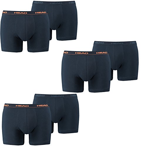 HEAD Men Boxershort Basic Boxer 6er Pack, Größe:L;Farbe:Peacoat/orange (493) von HEAD