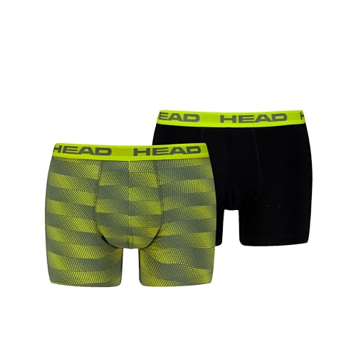 Head Herren Boxer Unterwäsche, Gelb/Schwarz, L (2er Pack) von HEAD