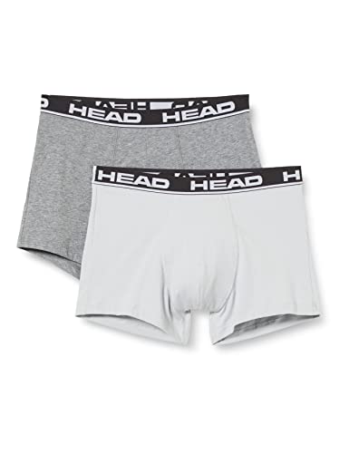 HEAD Mens Men's Basic Boxers Boxer Shorts, Middle Grey Melange, L von HEAD