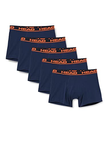 HEAD Herren Basic Boxers Boxer Shorts (5er Pack), peacoat / orange, S von HEAD