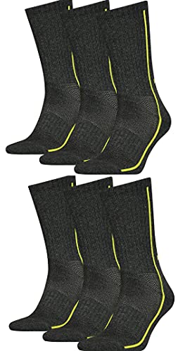 HEAD Performance Unisex Herren Damen Sportsocken 6P (Dark Grey/Lime, 43-46) von HEAD