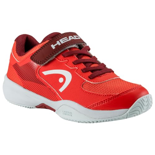 HEAD Sprint Velcro 3.0 Kids Tennisschuhe, Orange/Dunkelrot, 28 EU von HEAD