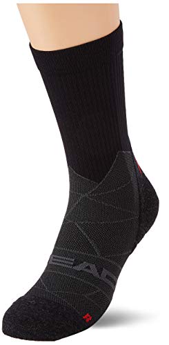 Head Unisex Crew Socken, Schwarz/Rot, 43/46 von HEAD