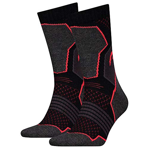 HEAD Unisex-Adult Hiking Crew 2P Sportsocken, Black/red, 35 (2er Pack) von HEAD