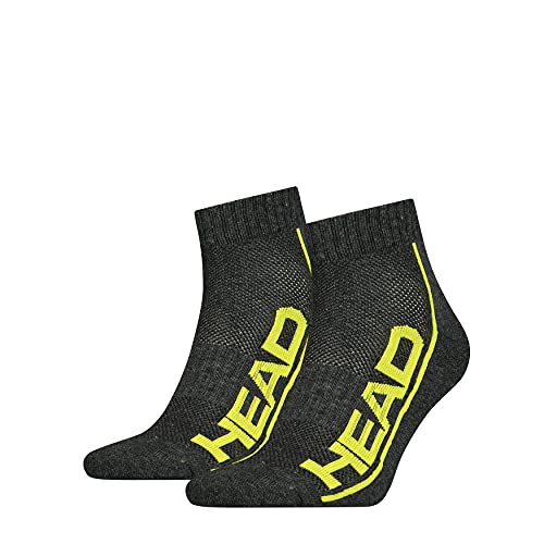 Head Unisex Quarter Socken, Grau/Grün, 35/38 (2er Pack) von HEAD