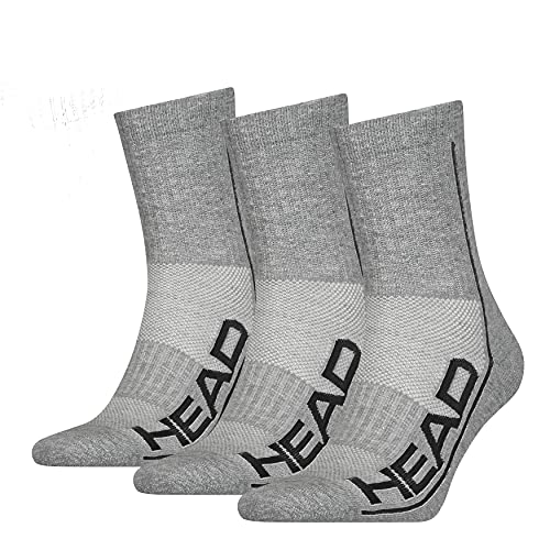 HEAD Unisex-Adult Performance Short Crew Socks, Grey, 35/38,3er Pack von HEAD