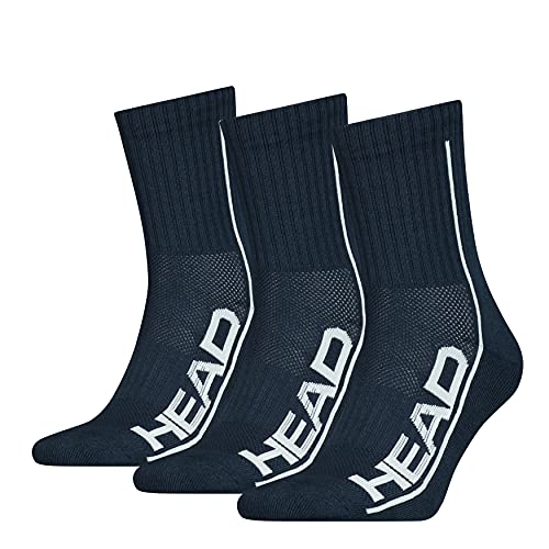 HEAD Unisex-Adult Performance Short Crew Socks, Navy, 35/38,3er Pack von HEAD