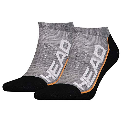 HEAD Unisex-Adult Performance Sneaker – Trainer (2 Pack) Tennis Socks, Grey/Black, 35/38 (2er Pack) von HEAD