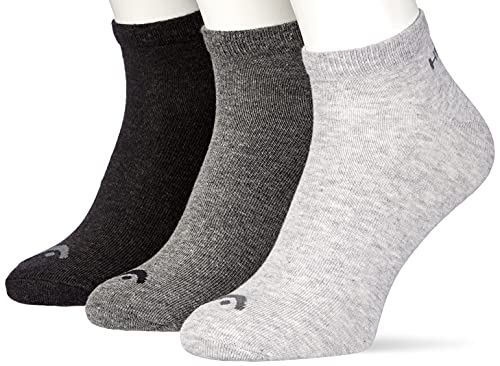 HEAD Unisex-Adult Sneaker Trainer Socks, Grey Combo, 35/38 von HEAD