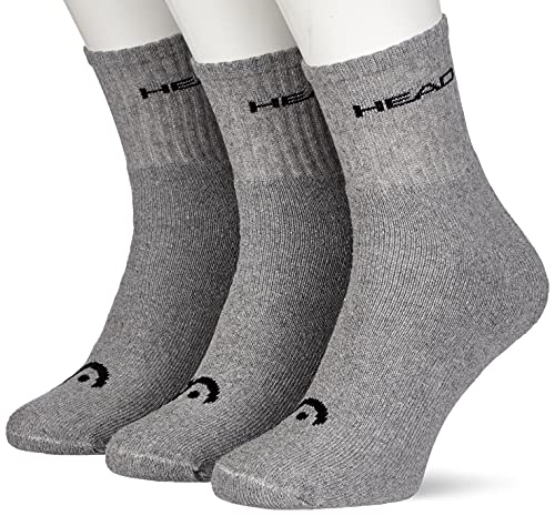 HEAD Unisex-Adult Unixex Short Crew Socks, Grey, 43/46 von HEAD