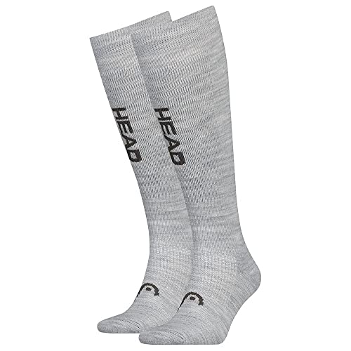 HEAD Unisex Head Unisex Graphic Ski Knee-high 2 Pack KNEEHIGH SOCKS, Grey / Green, 39 EU von HEAD