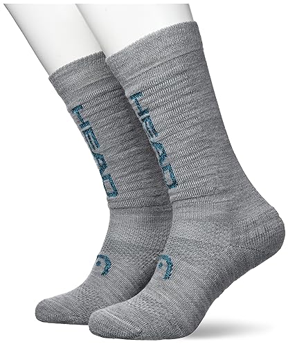 HEAD Unisex KNEEHIGH, Grey/Sky Blue Combo, 43/46 (2er Pack) von HEAD