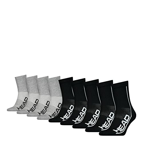 HEAD Unisex Short Sock, Black/Grey, 39/42 (9er Pack) von HEAD