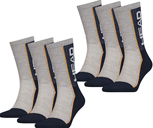 HEAD Unisex Performance Crew Socks Mannschaftssocken, Grau/Navy, 39/42 von HEAD