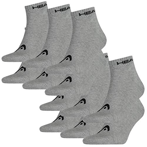 HEAD Unisex Quarter Sportsocken 12er Pack, Größe:43/46, Farbe:Grey (400) von HEAD