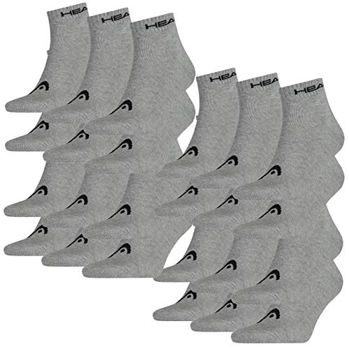 HEAD Unisex Quarter Sportsocken 24er Pack, Größe:39/42, Farbe:Grey (400) von HEAD