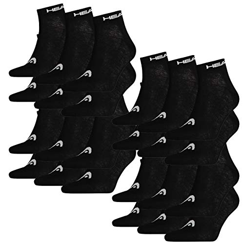 HEAD Unisex Quarter Sportsocken 24er Pack, Größe:43/46, Farbe:Black (200) von HEAD