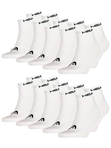 HEAD Unisex Quarter Sportsocken im 10er Pack Weiß 35/38 von HEAD