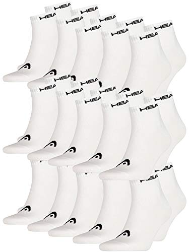 HEAD Unisex Quarter Sportsocken im 15er Pack Weiß 35/38 von HEAD