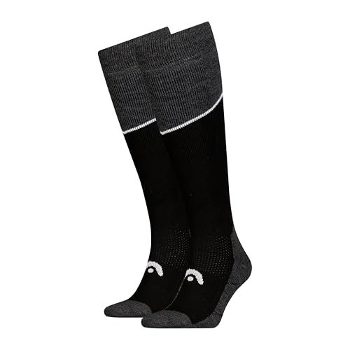 HEAD Unisex Ski Beginner Kneehigh Sock, Black/grey Melange, 39-42 EU HEAD Unisex Ski Beginner Kneehigh Sock, Black/grey Melange, 39-42 EU von HEAD