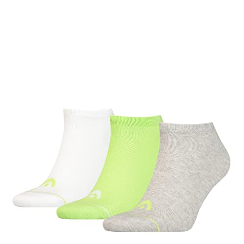 HEAD Unisex Sneaker 3 Pack Hosiery, Grey/Green/White, 35/38 von HEAD