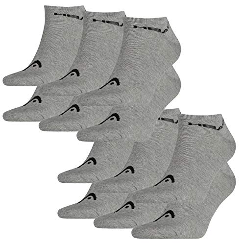 HEAD Unisex Sneaker Sportsocken 12er Pack, Größe:35/38, Farbe:Grey (400) von HEAD