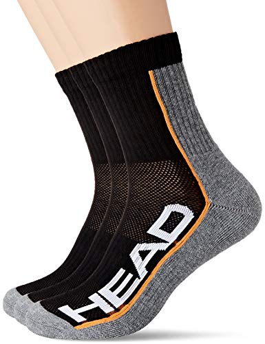 HEAD Unisex Unisex-Erwachsene Performance Short Crew Multipack Socken, 6er Pack, grey / black, 35-38 von HEAD