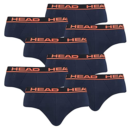 Head Herren Basic Brief Pant Slip Unterwäsche Unterhose 8 er Pack, Farbe:003 - Blue/Orange, Bekleidungsgröße:M von HEAD