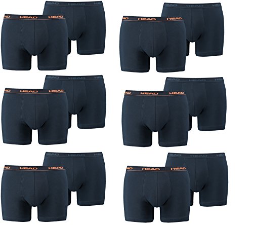 Head – Herren-Boxershort Basic, 12er-Pack Medium 493 - Peacoat/Orange von HEAD