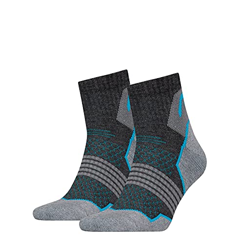 Head Unisex-Adult Hiking Quarter 2P Sportsocken, Grey/Blue, 35 (2er Pack) von HEAD