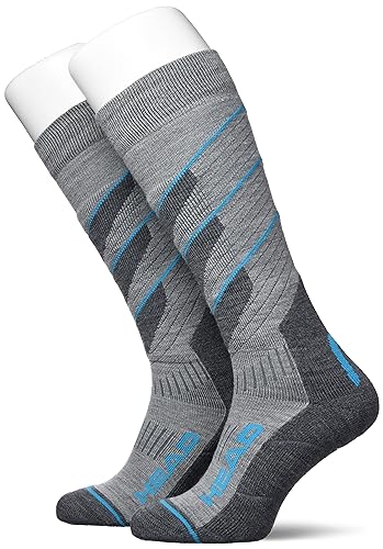 Head Unisex KNEEHIGH, Grey/Sky Blue Combo, 35/38 (2er Pack) von HEAD