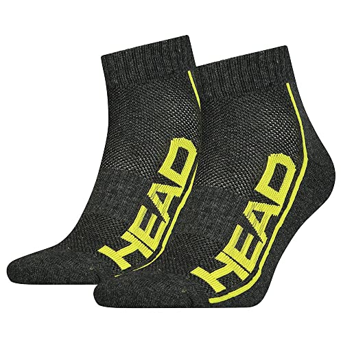 Head Unisex Quarter Socken, Grau/Grün, 35/38 (2er Pack) von HEAD