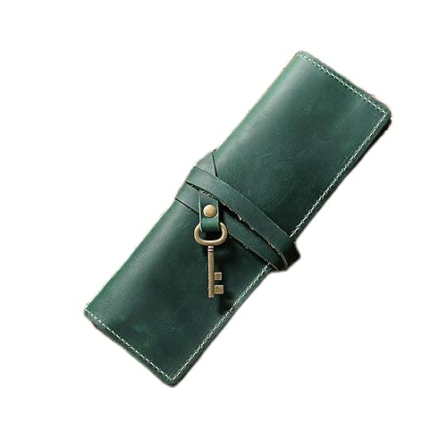 Leder-Stiftkiste, Federmäppchen aus Leder, Mehrfarbig, 18,5 x 6,5 cm(Groen) von HEAGER