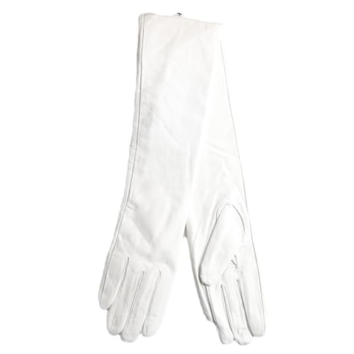 HEAITHpool 50 cm Lange Lederhandschuhe Damen Lederhandschuhe Warme Damen Winterhandschuhe Einfache Damenhandschuhe White M von HEAITHpool