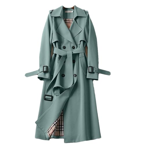 HEAITHpool Damen Trenchcoat, mittellang, Frühling und Herbst, koreanischer Stil, kleiner, beliebter Mantel im britischen Stil, Overknee-Mantel Coat EN8 L von HEAITHpool