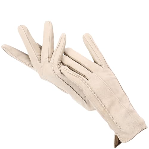 HEAITHpool Touch Handschuhe Farbe Winter Damen Lederhandschuhe Wildleder Damenhandschuhe Beige XXL von HEAITHpool