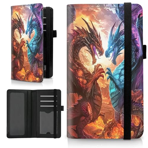 HEAKIERG Blue Tree Scheckbuchhülle aus Leder für persönliches Scheckbuch mit doppelten Schecks, RFID-blockierend, für Damen und Herren, schlanke Brieftasche mit Stifthalter und transparenter von HEAKIERG