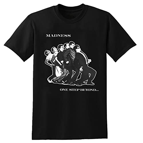 Mens Madness One Step Beyond Funny T-Shirts Top Sweatshirt Short Sleeve Black 3XL von HEAL TH SHOE PAD