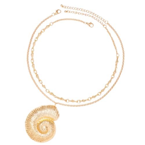 HEALEEP 1 Satz Chic Muschelkette mit Einzigartigem Anhänger Goldene Dekoration für Strandurlaube und Besondere Anlässe als für Familie und Freunde von HEALEEP