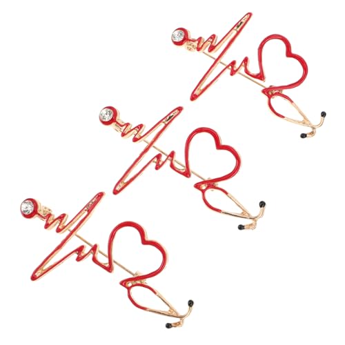HEALEEP 1 Satz Teiliges Kreative Herzmonitor Brosche Für Ärzte Und Krankenschwestern Langlebig Und Leicht Für Täglichen Gebrauch Und Medizinische Kleidung 3 Stück von HEALEEP
