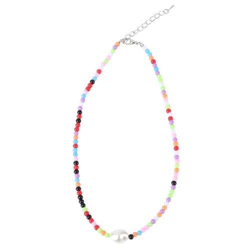 HEALEEP 1 Stück Boho Perlenkette für Damen Kurze Farbenfrohe Halskette im Retro Stil Leichte und Schmuckstücke für von HEALEEP