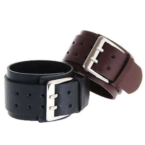 HEALEEP Armband Für Männer Doppellagig Mit Großer Schnalle Armband Aus Kunstleder Handkette Schlichtes Vintage-design Langlebig Und Praktisch von HEALEEP