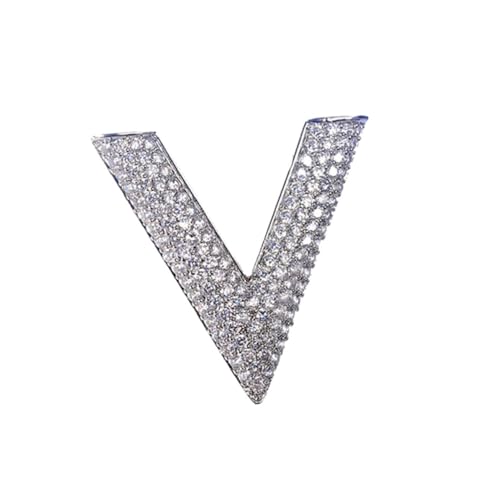 HEALEEP Pin Brosche V-form Zirkon Intarsien Unisex Dekorative Brustnadel Broschennadel Corsage Modeschmuck von HEALEEP