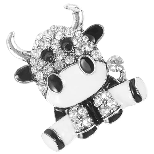 HEALEEP Kuhbrosche Legierung für Frauen Cartoon Strass Anstecker Niedliche Bling Brosche Vintage Tierbrosche Schmuck für Alltag und Besondere Anlässe von HEALEEP