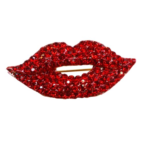 HEALEEP 1 Stück Lippenförmige Brosche mit Strass Kreatives Mode Accessoire für Kleidung für Jacken Schals und Hüte und Perfektes für Freunde von HEALEEP