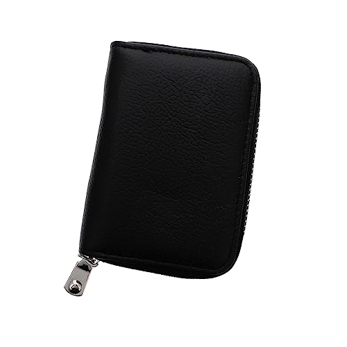 HEALEEP 1 Stück Münzbörse für Damen und Herren Leicht Schützend mit Mehreren Fächern für Geld und Karten für Büro und Alltag Schwarz von HEALEEP