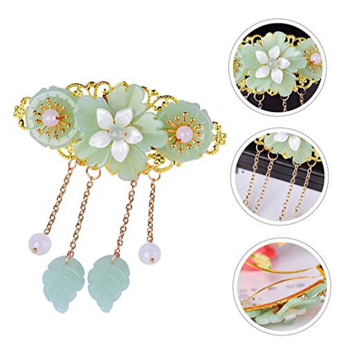 HEALEEP 1 Stück Retro Stil Haarspange Lifelike Blumen Haarklammer für Pferdeschwanz Grüne Haaraccessoires für Damen für Hochzeiten Partys und Alltag von HEALEEP