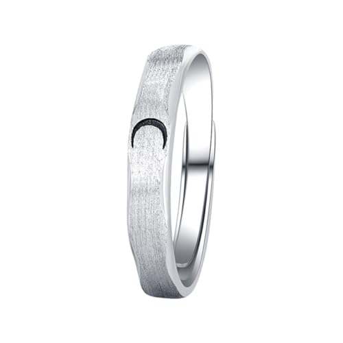 HEALEEP 1 Stück Verstellbarer Ring Silber Modischer Finger Schmuck mit Mond und Sonnenmuster als für Valentinstag Hochzeit oder Besondere Anlässe von HEALEEP