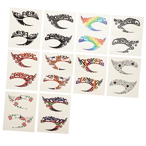 HEALEEP 10 Paare Temporäre Augen Make Up Aufkleber Selbstklebende Eyeliner und Lidschatten Decals für Kostümpartys Festivals und Cosplay Einfach Anzuwenden Perfektes Augen Make Up von HEALEEP
